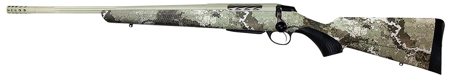 Tikka JRTXVA419 T3x Lite 6.5 PRC 3+1 24.30″ Fluted/Threaded, Desert Verde Cerakote Barrel/Rec, Veil Alpine Synthetic Stock, Interchangeable Grip, Muzzle Brake Left Hand